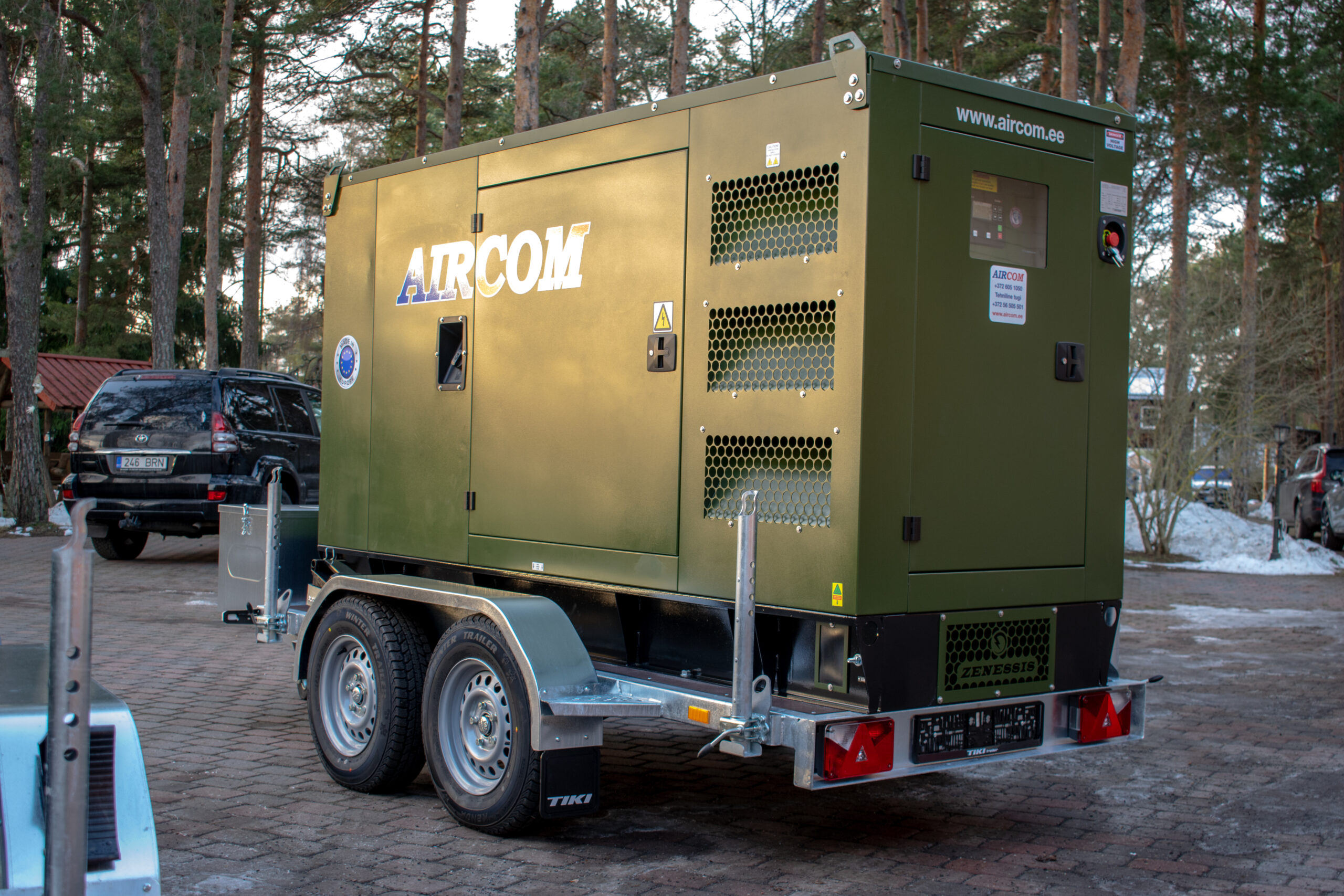 Diiselgeneraator haagisel ESE125TBI + GP300-DRB | Aircom